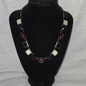 Elegant Purple and White Necklace